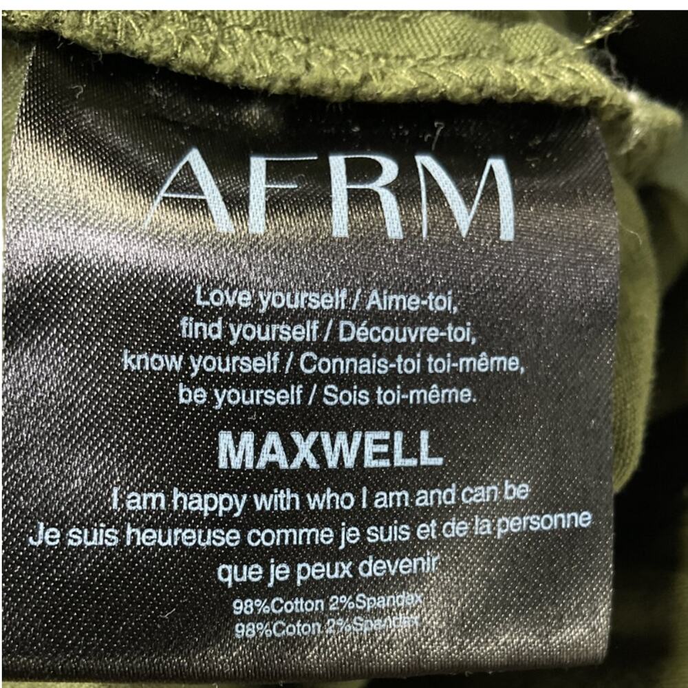 Afrm Wide-Leg Olive Maxwell Pants Size 25 - Picture 5 of 5